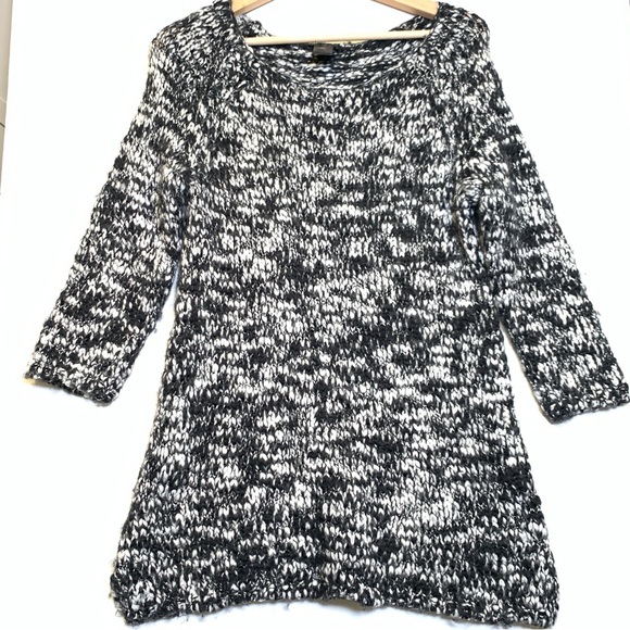 Ann Taylor Black White Knit Wool Sweater Size Medium - Picture 12 of 16